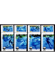 ISOLE COOK 2003 francobolli nuovi animali marini protetti Pesci Luna - WWF Yvert 448-51